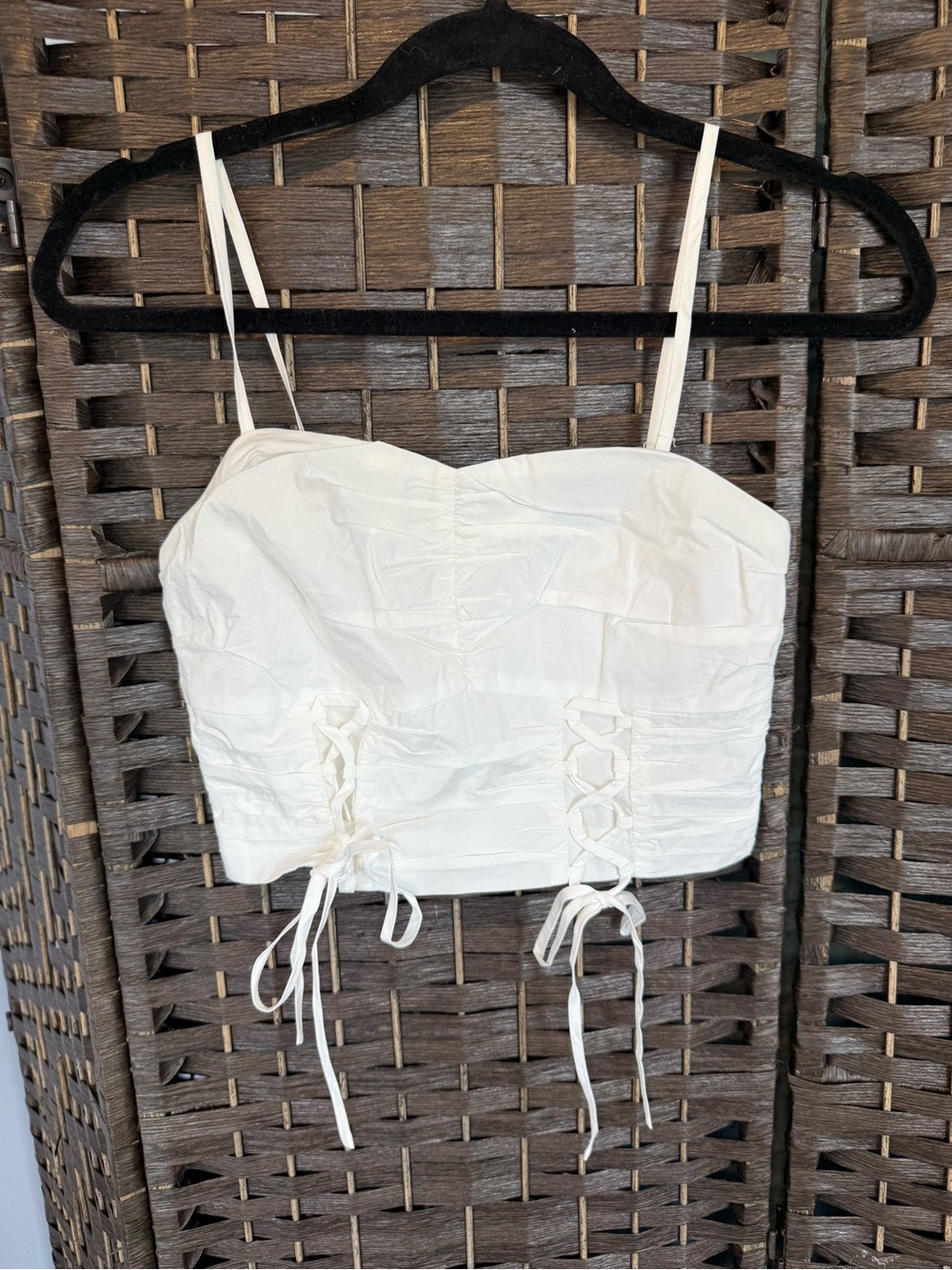 *NEW*Sz S*Walter Baker*Yolanda Top*White Lace-Up Crop Top
